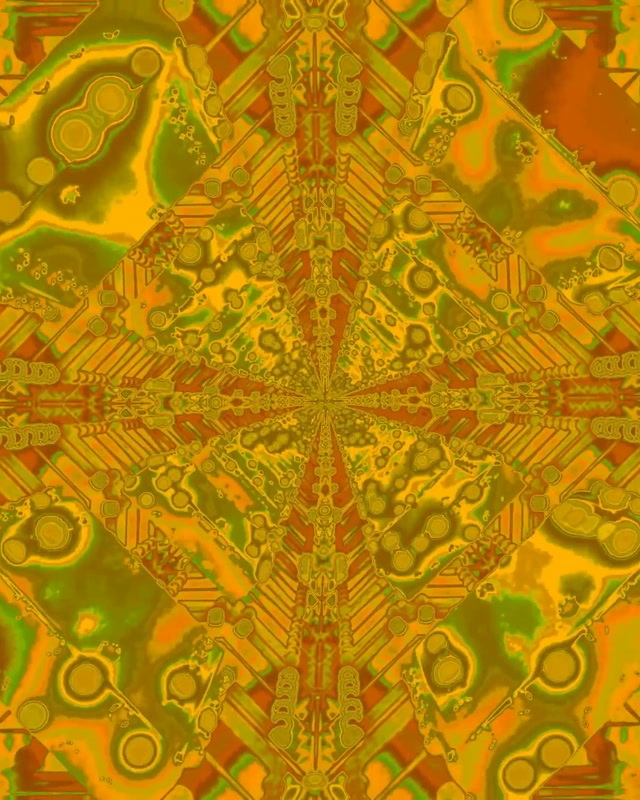 Neon Tunelis Fraktalo Kaleidoskopas Auksas VJLoops 4:5 Instagram 60fps Ekrano Užsklanda