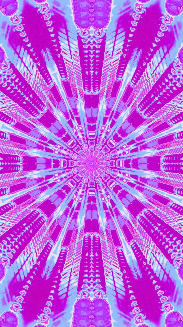 Neon tunelis fraktalinis kaleidoskopo sprogimas VJ ciklas 9:16 įrašai 60fps ekrano užsklanda