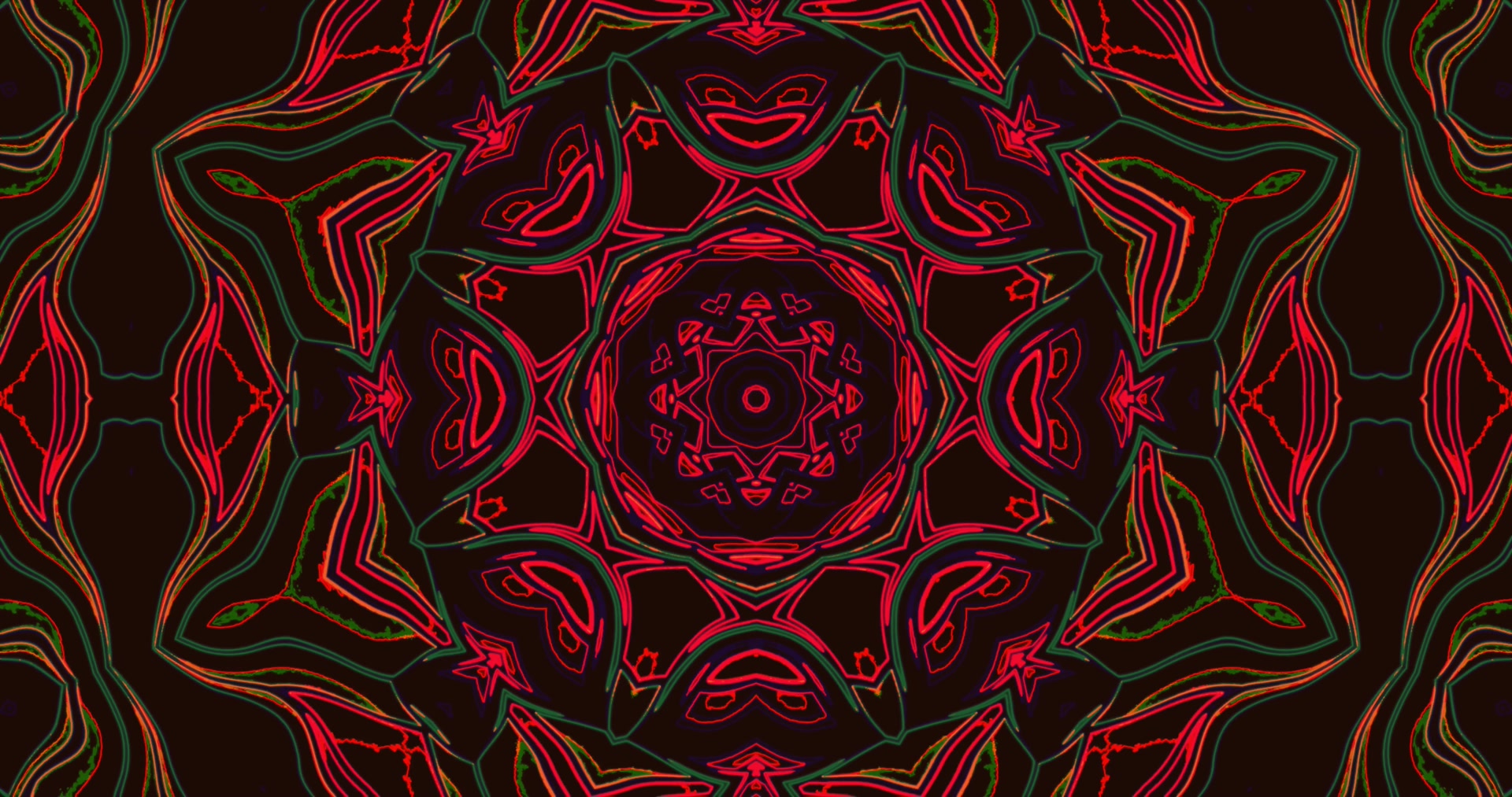 Sarkans Neona Tunelis Kaleidoskops 4K UHD 60fps ekrānsaudzētājs VJ loop