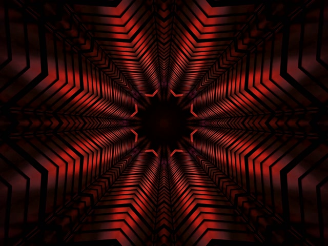 Neon Tunnel Red Kaleidoscope Star Vj Loop 4:3 Classic 60fps Screensaver