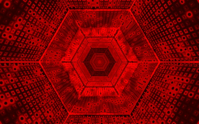 Red Neon Tunnel Hexagon Vortex VJ Loop 60fps 16:10 MacBook Screensaver