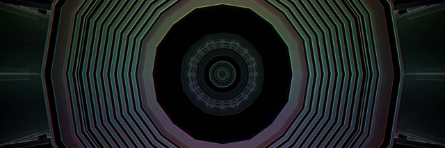 Neon Tunnel Concentric Circles VJ Loop 3:1 Triple Wide 60fps Screensaver