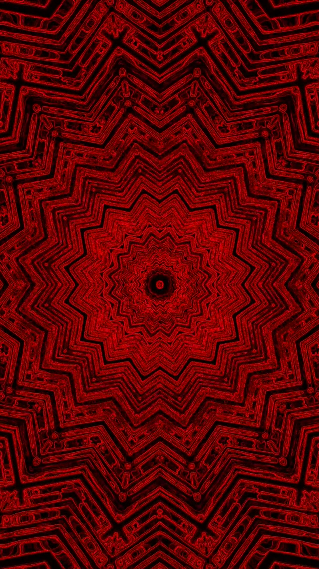 Neon Tunnel Red Star Mandala Vj Loop 9:16 Reels 60fps Screensaver