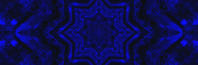 Zils Neon Tunelis Zvaigzne Ekrānsaudzētājs 3:1 Triple Wide 60fps VJ Loop