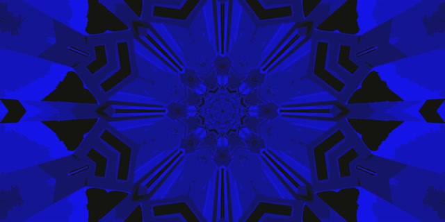 Neona Tunelis Zils Kaleidoskops Zvaigzne VJ Loop 2:1 Univisium 60fps Ekrānsaudzētājs