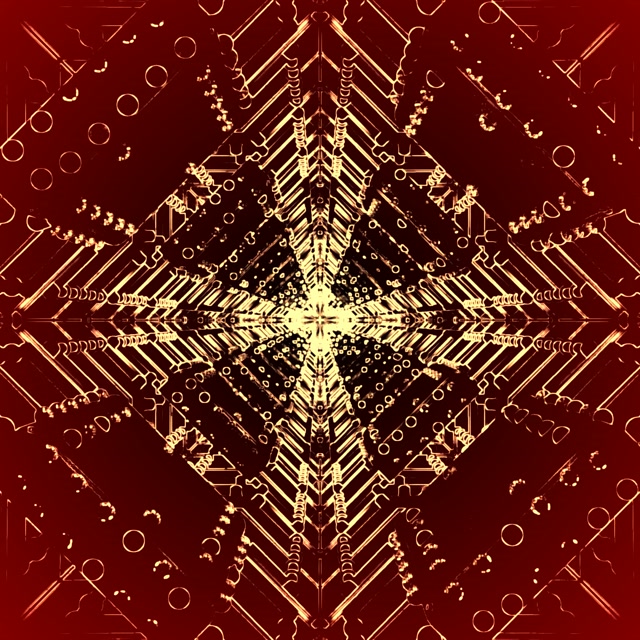 Golden Symmetrical Neon Tunnel VJ Loop 1:1 Square 60fps Screensaver