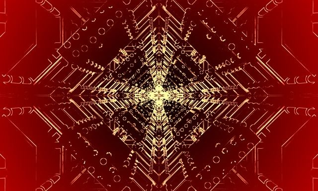 Golden Symmetrical Diamond Neon Tunnel VJ Loop 5:3 Wide 60fps Screensaver