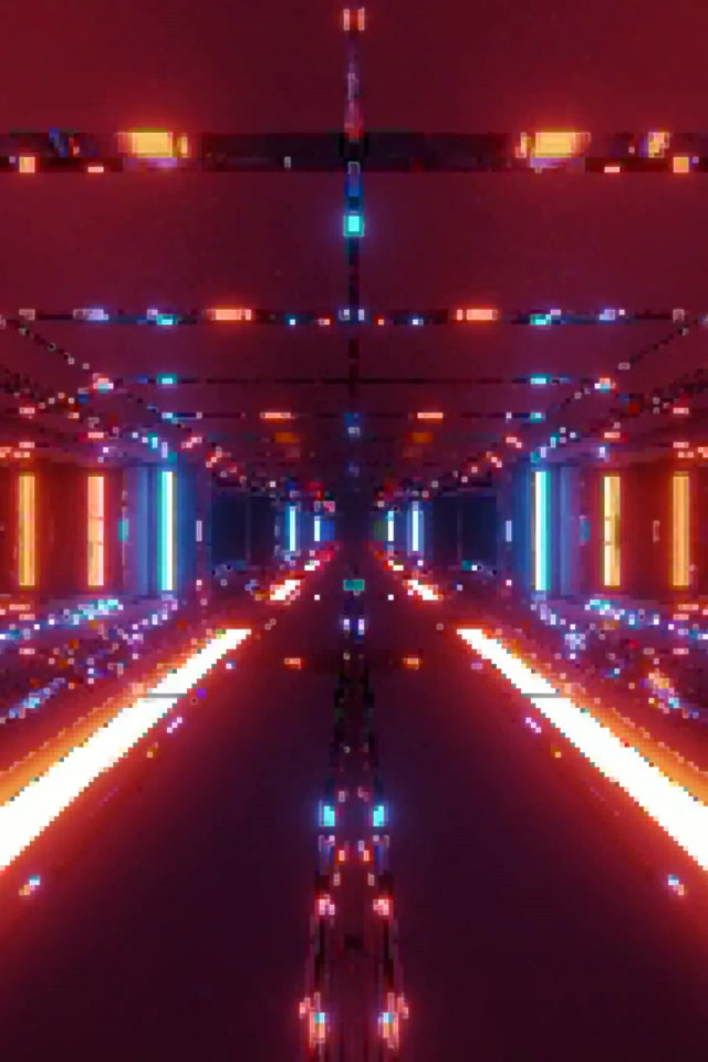 Neon Tunnel Red Glow VJ Loop 2:3 Photo Portrait 60fps Screensaver