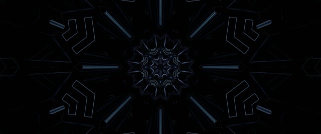 Neona Tunelis Tumši Zils Sniega Pārsla Kaleidoskops VJLoops 2.39:1 Cinemascope 60fps Ekrānsaudzētājs