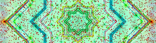 Neon Tunnel Star Mandala Pixel Vj Loop 32:9 Super Ultrawide 60fps Screensaver