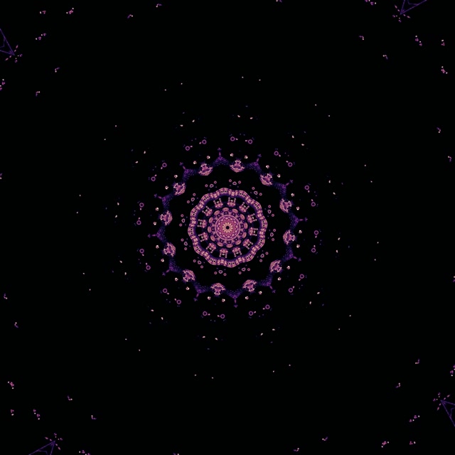 Neona Tuneļa Violetā Fraktāļa Mandala VJLoops 1:1 Kvadrāts 60fps Ekrānsaudzētājs