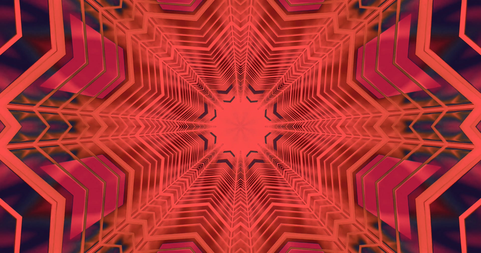 Crimson Star Neon Tunnel Screensaver 4K UHD 60fps Live Wallpaper