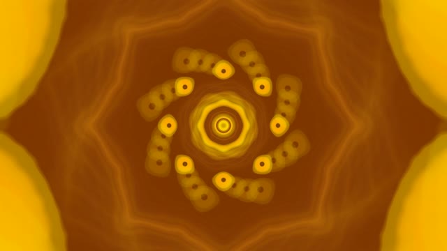 Golden neon tunnel 60fps with concentric circles and radiating geometric...