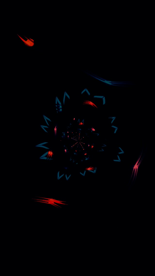Neon Tunnel Kaleidoskops Vortex VJ Loop 9:16 Reels 60fps Ekrānsaudzētājs