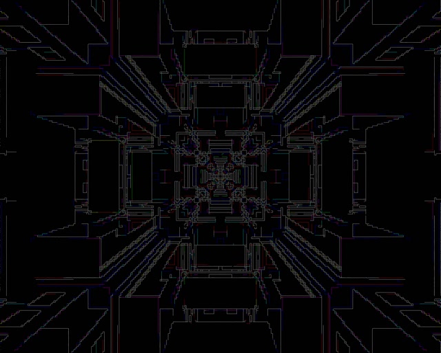Neona Tunelis 5:4 Industrial Glitch Režģis VJ Loop 60fps Ekrānsaudzētājs