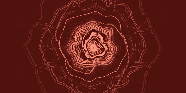 Neon Tunnel Red Octagon Vortex VJ Loop 2:1 Univisium 60fps Screensaver