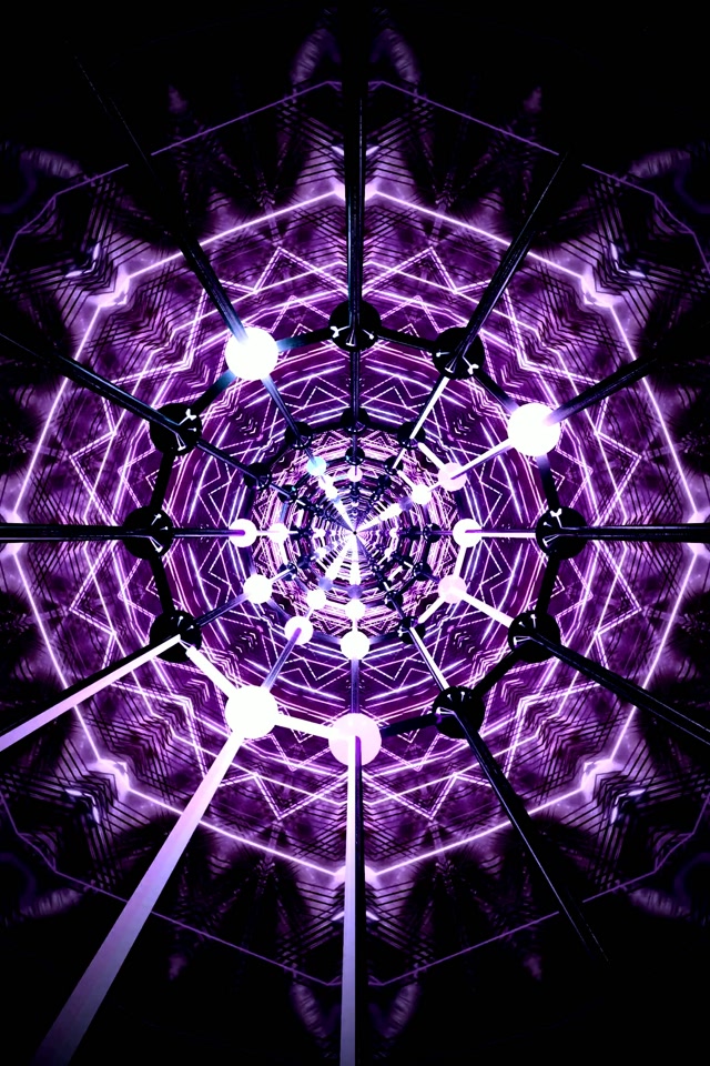 Violets Neona Tunelis Kaleidoskops VJLoops 2:3 Foto Portrets 60fps Ekrānsaudzētājs
