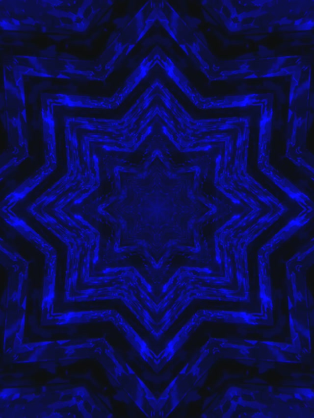 Zils Neon Zvaigzne Tunelis Ekrānsaudzētājs 3:4 iPad Portrait 60fps VJ Loop