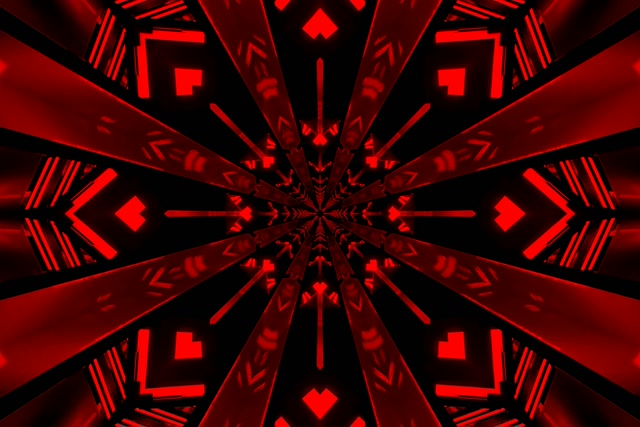 Sarkanais Zobens Kaleidoskops Neon Tunelis VJ Loop 3:2 Surface 60fps Ekrānsaudzētājs