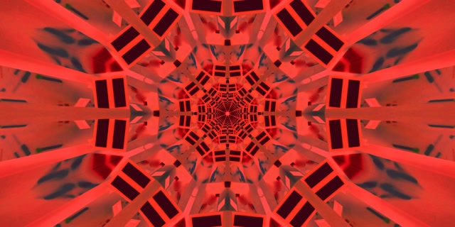 Neona Tunelis Sarkans Kaleidoskops Sprādziens VJ Loop 2:1 Univisium 60fps Ekrānsaudzētājs