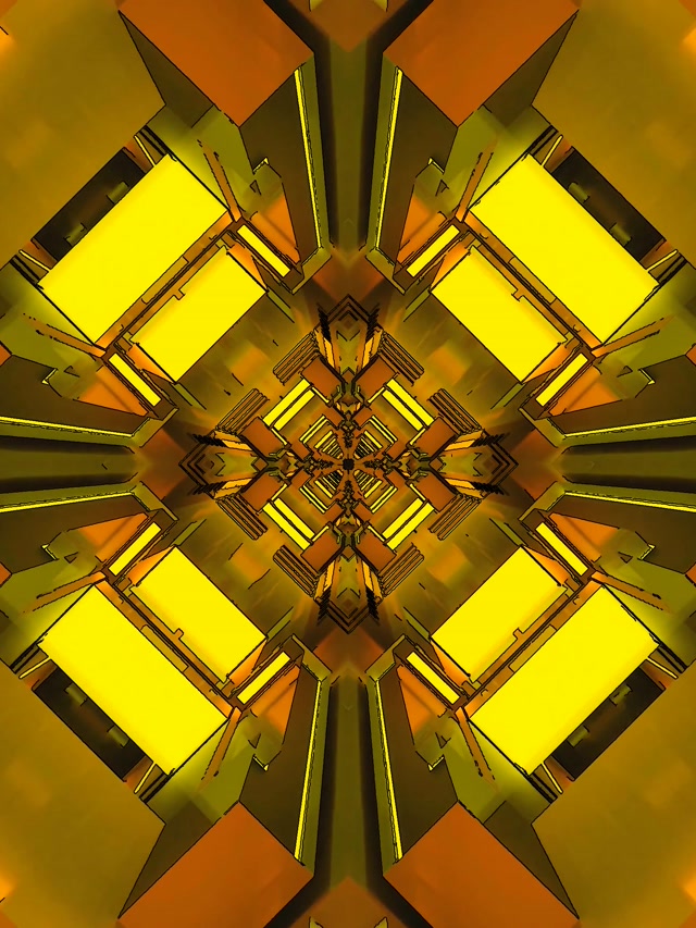 Zelta Neon Tunelis Ekrānsaudzētājs 3:4 iPad Portrait 60fps VJ Loop