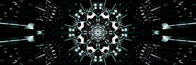 Neon tunelis fraktāls kaleidoskops sprādziens VJ Loop 3:1 trīskāršs plats 60fps ekrānsaudzētājs