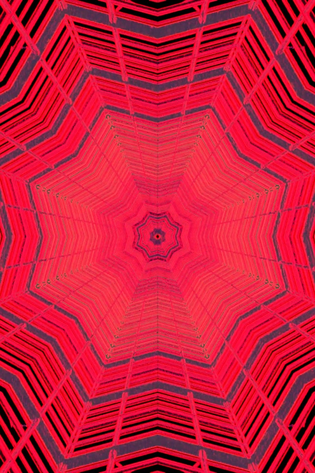 Neon Tunnel Red Octagon Vortex 2:3 Photo Portrait 60fps Screensaver VJ Loop