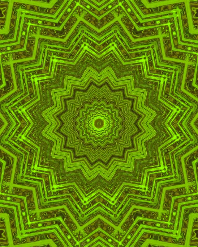 Зелен неонски тунел со ѕвезда мандала Screensaver 60fps 4:5 Instagram Vj Loop