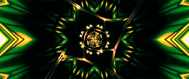 Neon Tunnel Kaleidoscope Star Burst Vj Loop 2.39:1 Cinemascope 60fps Screensaver