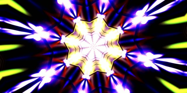 Kaleidoscope Neon Tunnel VJ Loop 2:1 Univisium 60fps Screensaver