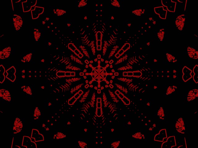 Red Fractal Kaleidoscope Neon Tunnel Vj Loop 4:3 Classic 60fps Screensaver