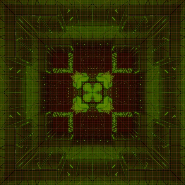 Neon Tunnel Green Red Cross Fractal Screensaver Vj Loop 1:1 Square 60fps