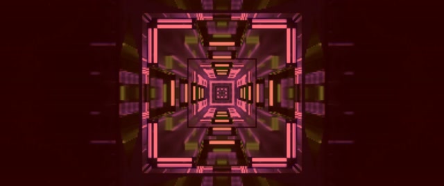 Neon Tunnel Pink Square Vortex VJ Loop 2.39:1 Cinemascope 60fps Screensaver