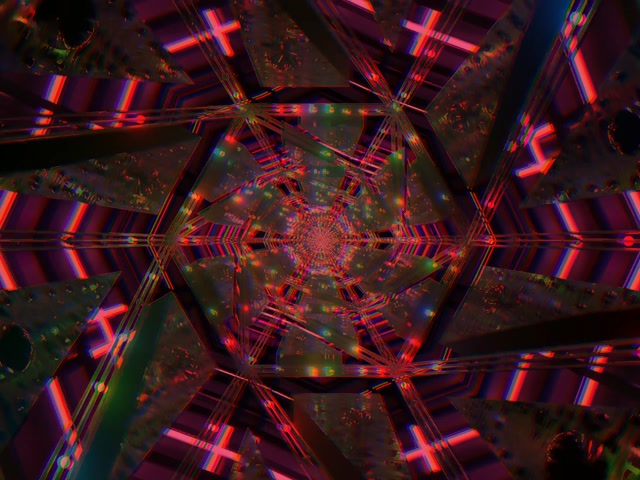 Neon Tunnel Red Octagon Vortex 4:3 Classic 60fps Screensaver Vj Loop