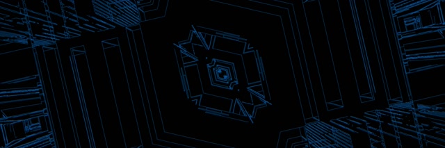 Син Неон Тунел 3:1 Triple Wide 60fps Чувар на екран VJ Loop