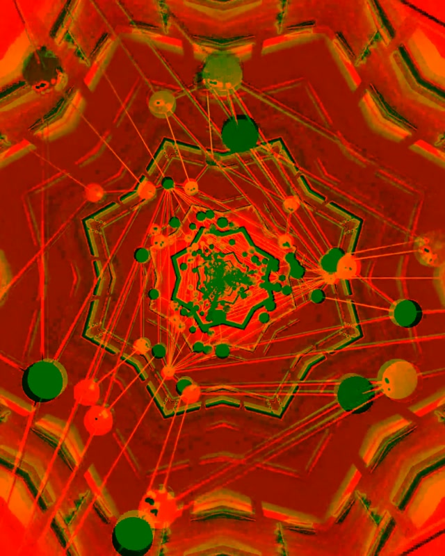 Pulsating Red Green Neon Tunnel Vortex Loop 4:5 Instagram 60fps Screensaver