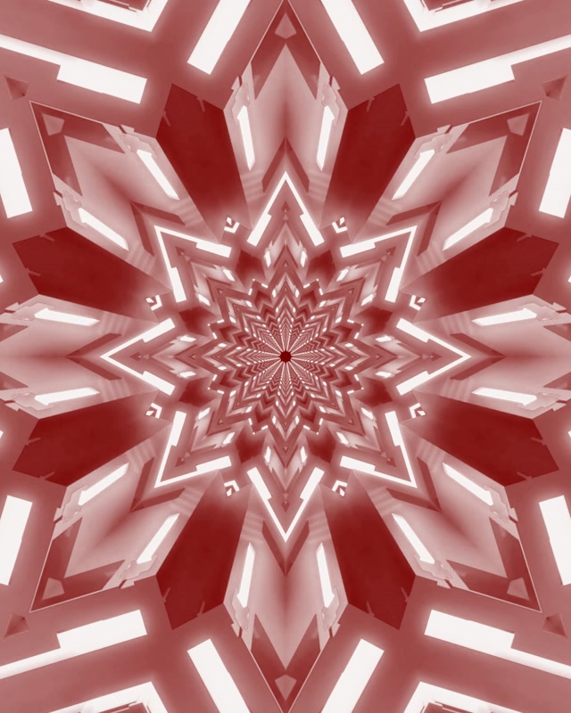 Vj loop Neon Tunnel Red Star Kaleidoscope 4:5 Instagram 60fps Screensaver