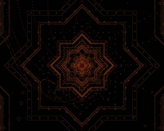 Neon Tunnel Copper Star Mandala 5:4 Industrial 60fps Screensaver VJ Loop
