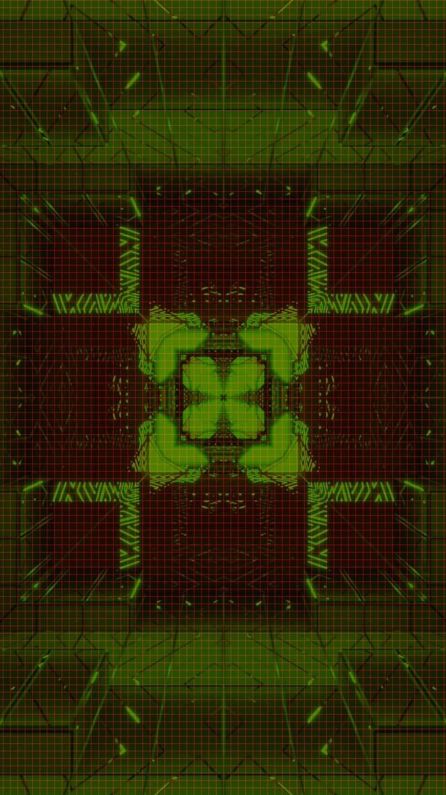 Неонски Тунел Зелена Мрежа Фрактал Јамка 9:16 Reels 60fps Screensaver Vj Loop