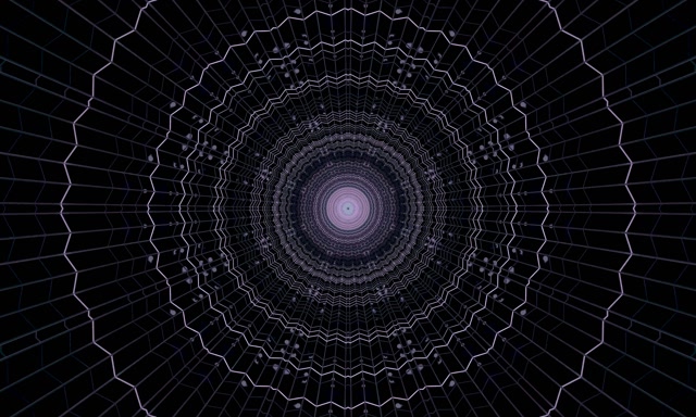 Неон Тунел Виолетова Пајакова Мрежа Вртлог VJ Loop 60fps 5:3 Wide Чувар на екран