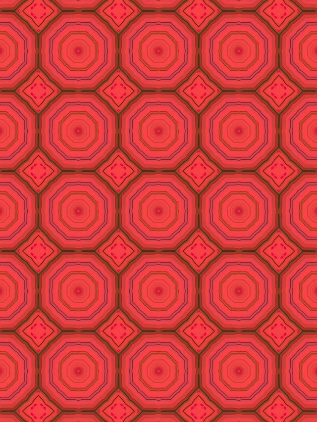 Red Neon Tunnel Octagon Pattern Screensaver 3:4 iPad Portrait 60fps VJ Loop