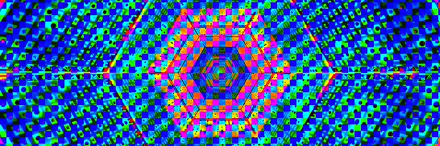 Неон Тунел Хексагон Мрежа VJLoops 3:1 Тројно Широк 60fps Чувар на екран