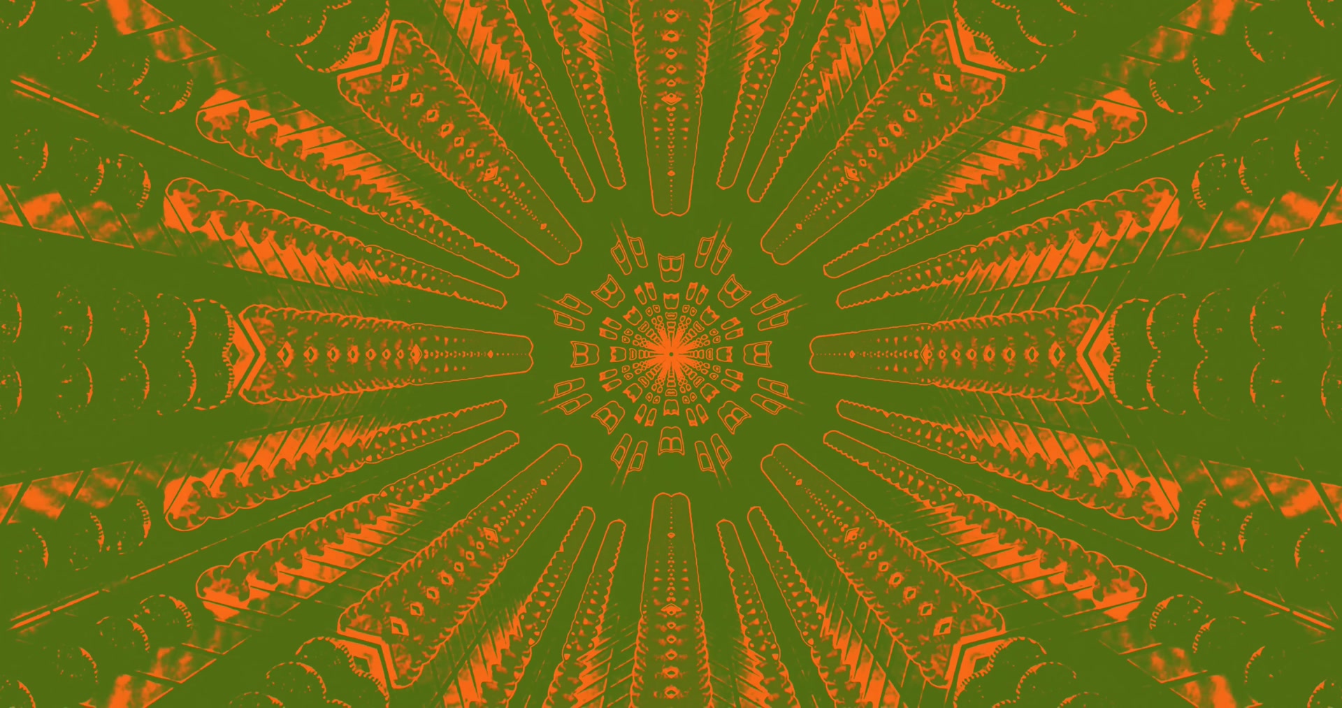 Terowong Neon Kaleidoskop Oren Hijau Screensaver 4K UHD 60fps Vj Loop