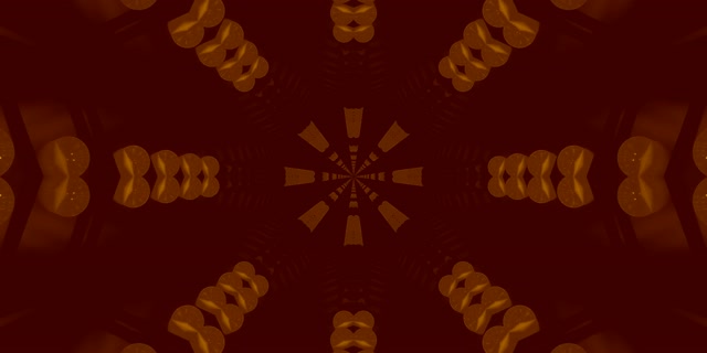 Neon Tunnel Amber Kaleidoscope Burst Vj Loop 2:1 Univisium 60fps Screensaver