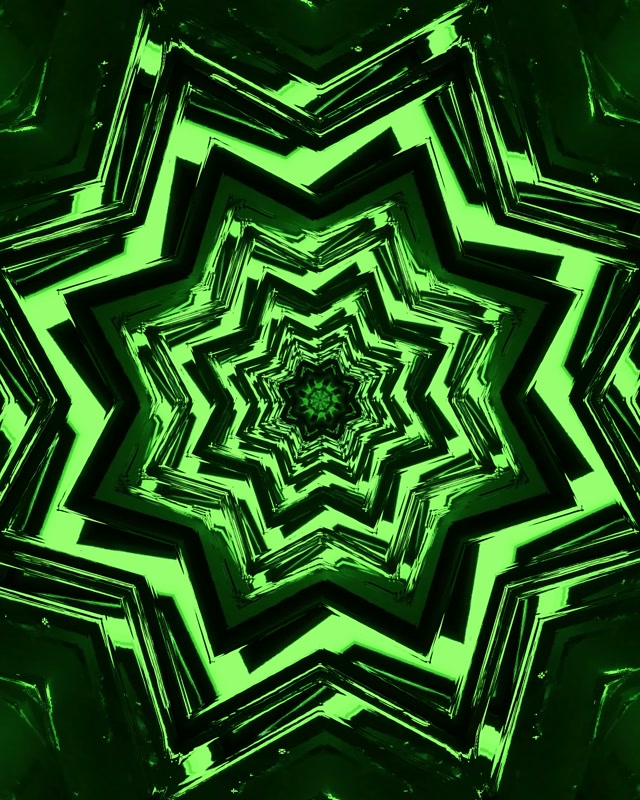 Terowong Neon Vortex Star Hijau VJ Loop 60fps 4:5 Instagram Screensaver