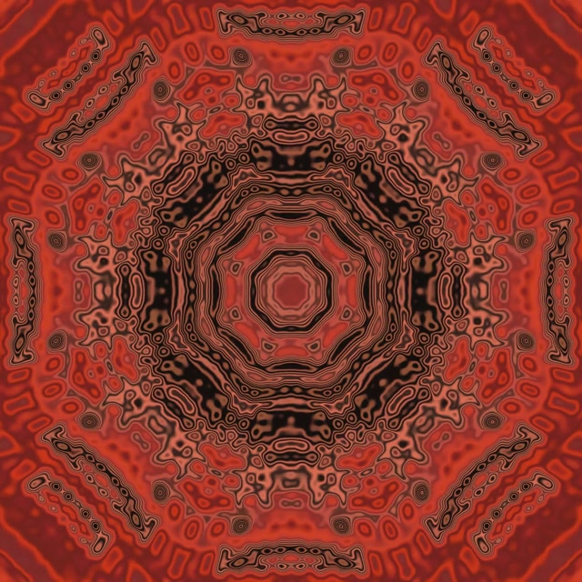 Penyelamat Skrin Terowong Neon Merah Mandala 1:1 Segi Empat Sama 60fps VJLoops