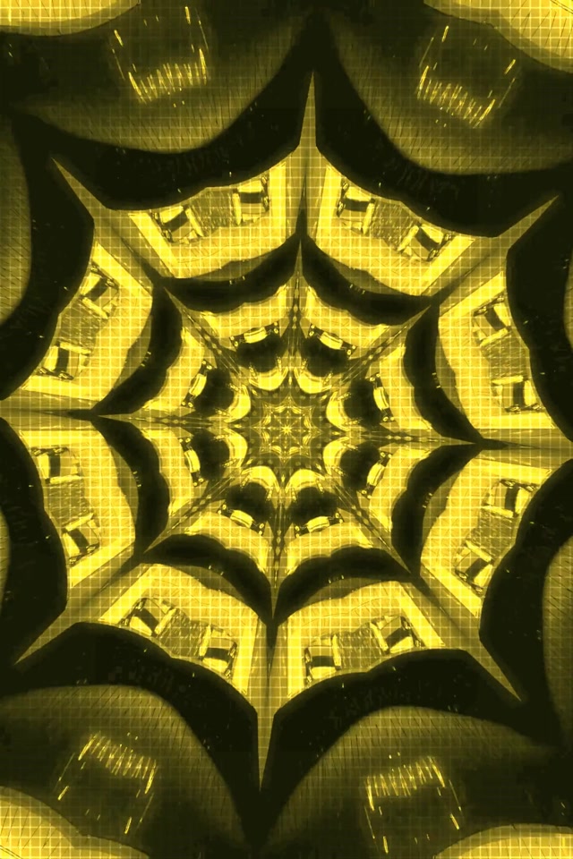Yellow Neon Tunnel Kaleidoscope Vortex | 2:3 Portrait 60fps Screensaver Loop