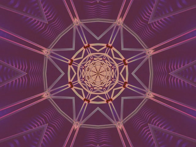 Vj loop Neon Tunnel Fractal Star Mandala Purple Pink 4:3 classic 60fps screensaver