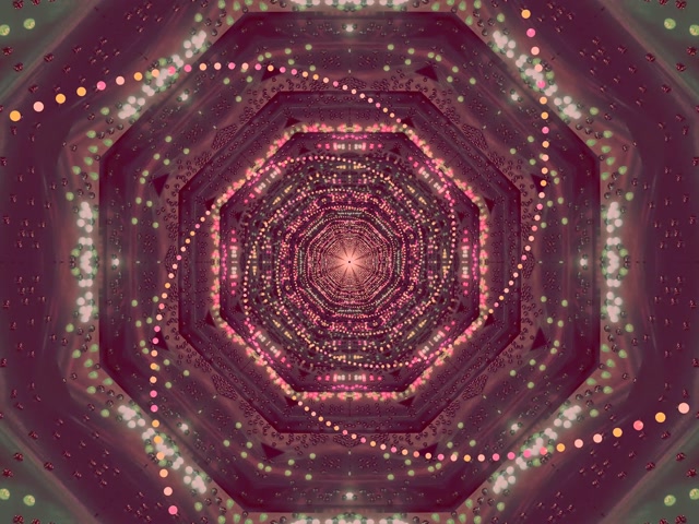 Neon Tunnel Pink Octagon Screensaver 4:3 Classic 60fps Vj Loop