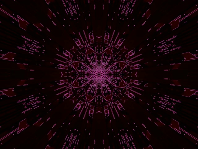 Terowong Neon Mandala Fraktal Merah Jambu 4:3 Classic 60fps Screensaver Vj Loop